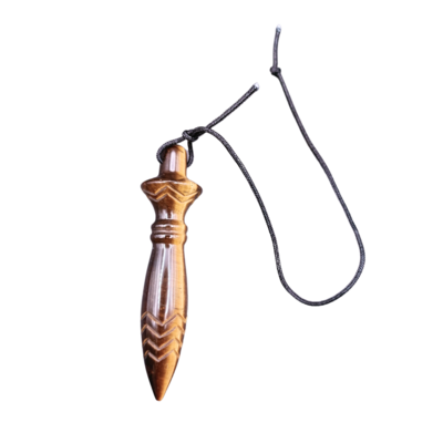 Pendule Thot en oeil de tigre - 8 cm