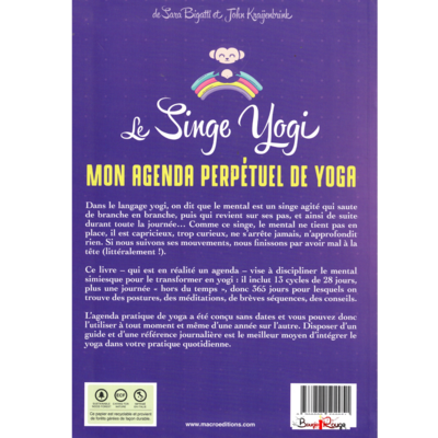 Le singe Yogi - Mon agenda perpétuel de yoga