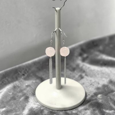 Boucles d'Oreilles Quartz rose, 14 mm