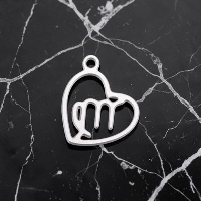 Pendentif acier inoxydable signe Vierge