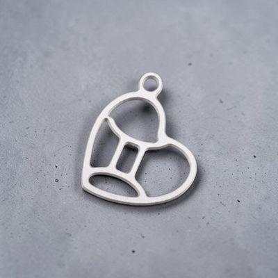 Pendentif acier inoxydable signe Gémeaux