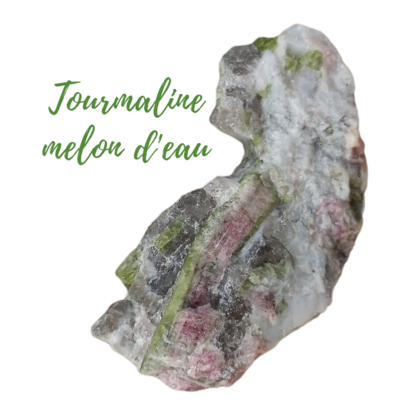 Tourmaline melon d'eau brute - 376gr