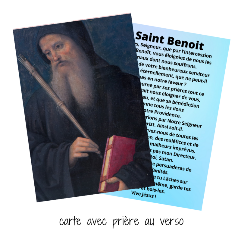 Carte de prière - Saint Benoit