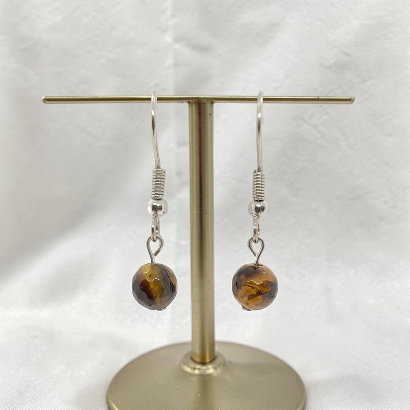 Boucles d'oreilles - Oeil de Tigre facetté
