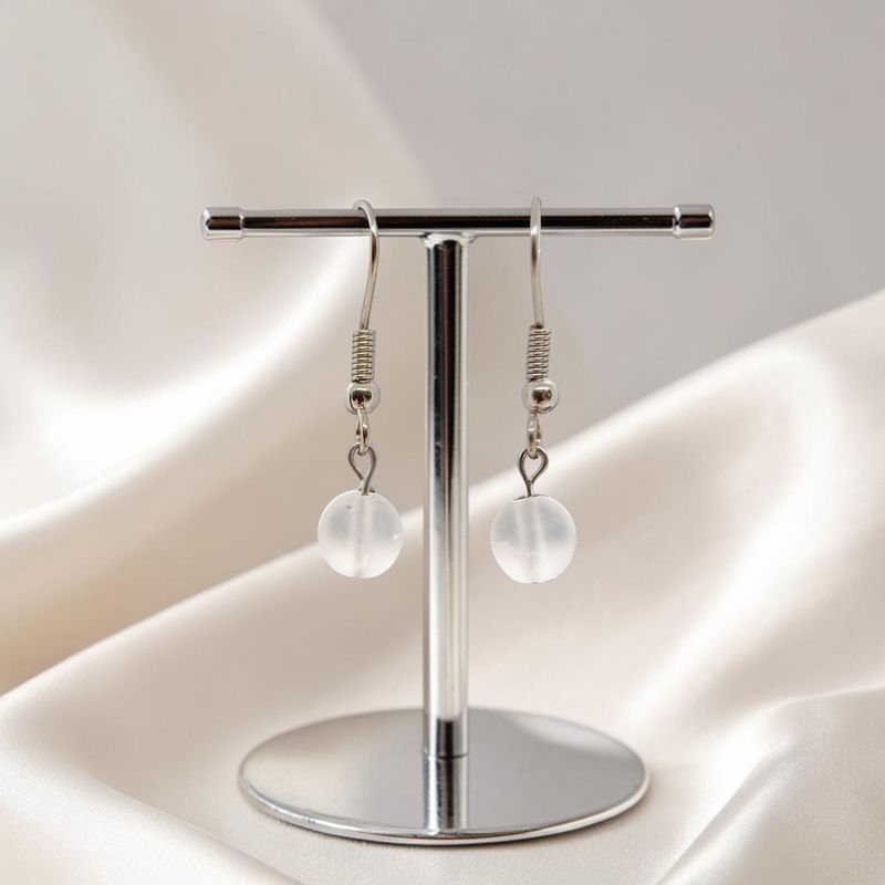 Boucles d'oreilles - Cristal de roche mat