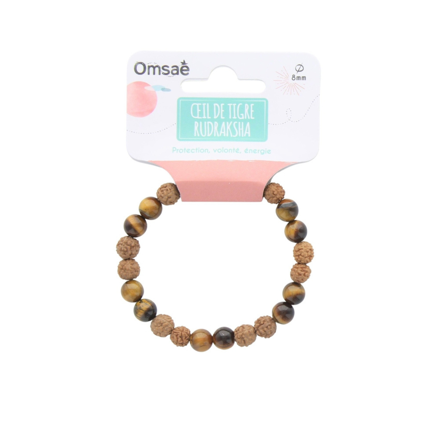 Bracelet Oeil-de-tigre et Rudraksha Bracelet Oeil-de-tigre et Rudraksha
