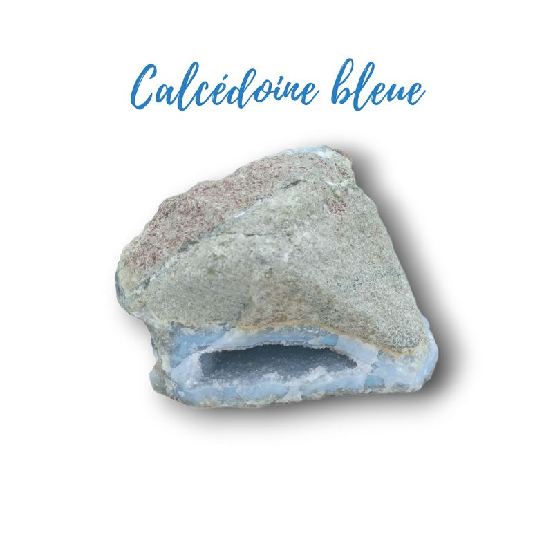 Calcédoine bleue brute - 608gr