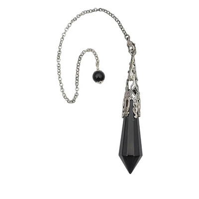 Pendule pointe en Obsidienne noire