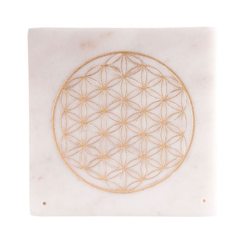 Porte-encens Fleur de vie dorée