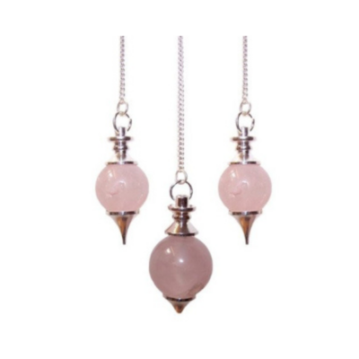 Pendule sphérique - Quartz rose
