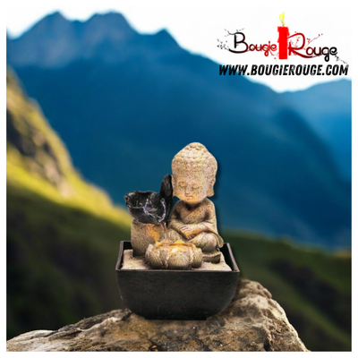 Fontaine Bouddha Enfant avec Éclairage LED – 21,5 cm