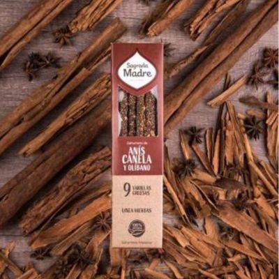 Encens naturels Sagrada Madre – Ligne Herbes "Cannelle, Anis &amp; Olibanum"