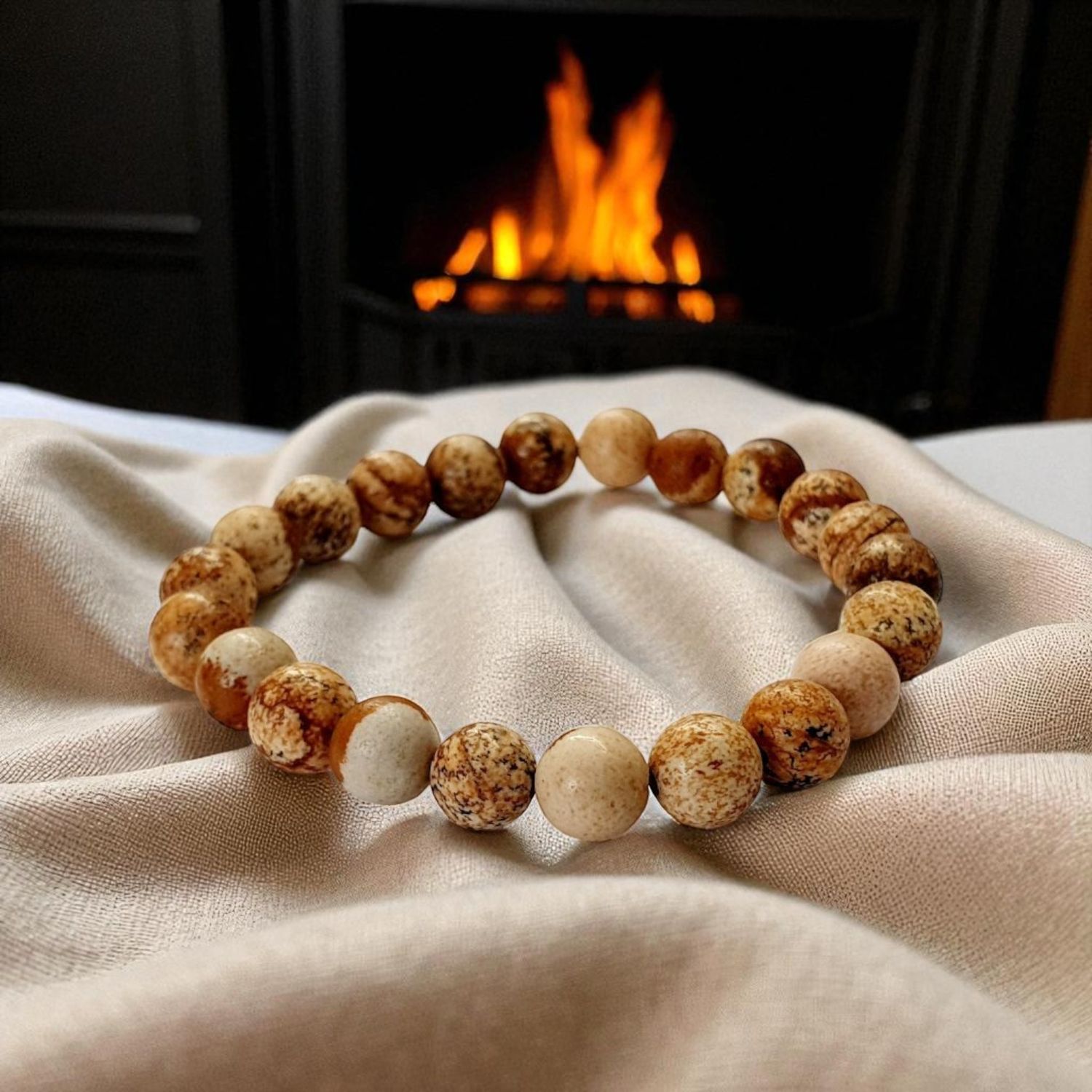 Bracelet jaspe paysage 8mm - ancrage, inspiration et équilibre intérieur.
