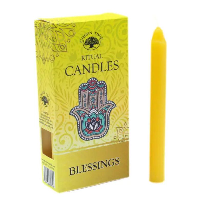 Bougies Rituel jaune - Bénédiction - Lot de 10 pcs
