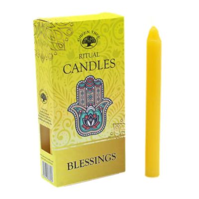 Bougies Rituel jaune - Bénédiction - Lot de 10 pcs