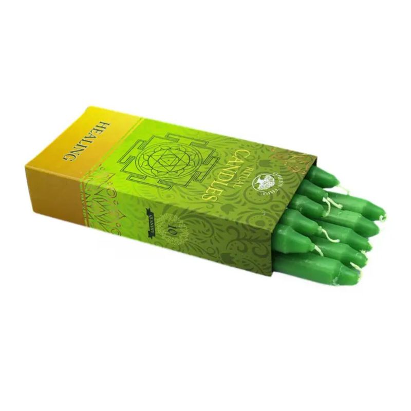 Bougies Rituel verte - Guérison - Lot de 10 pcs