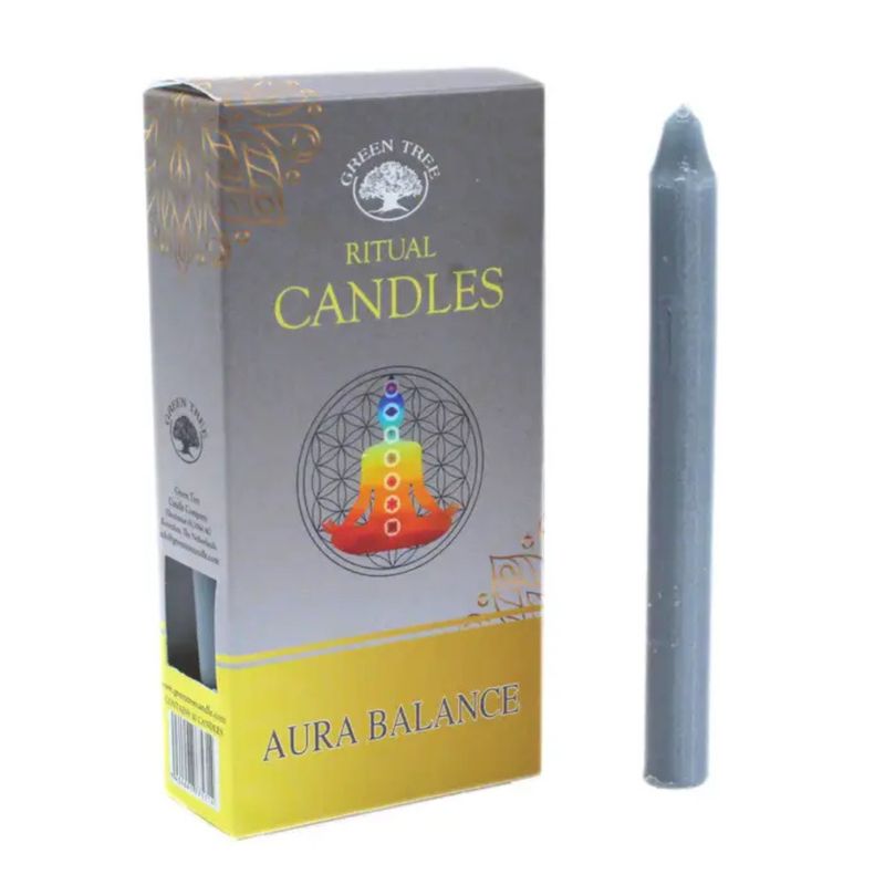 Bougies Rituel grise - Equilibre de l'aura - Lot de 10 pcs