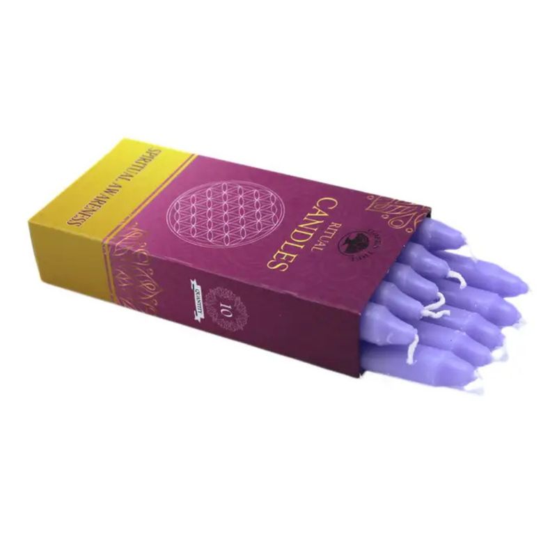 Bougies Rituel lilas - Conscience spirituelle - Lot de 10 pcs