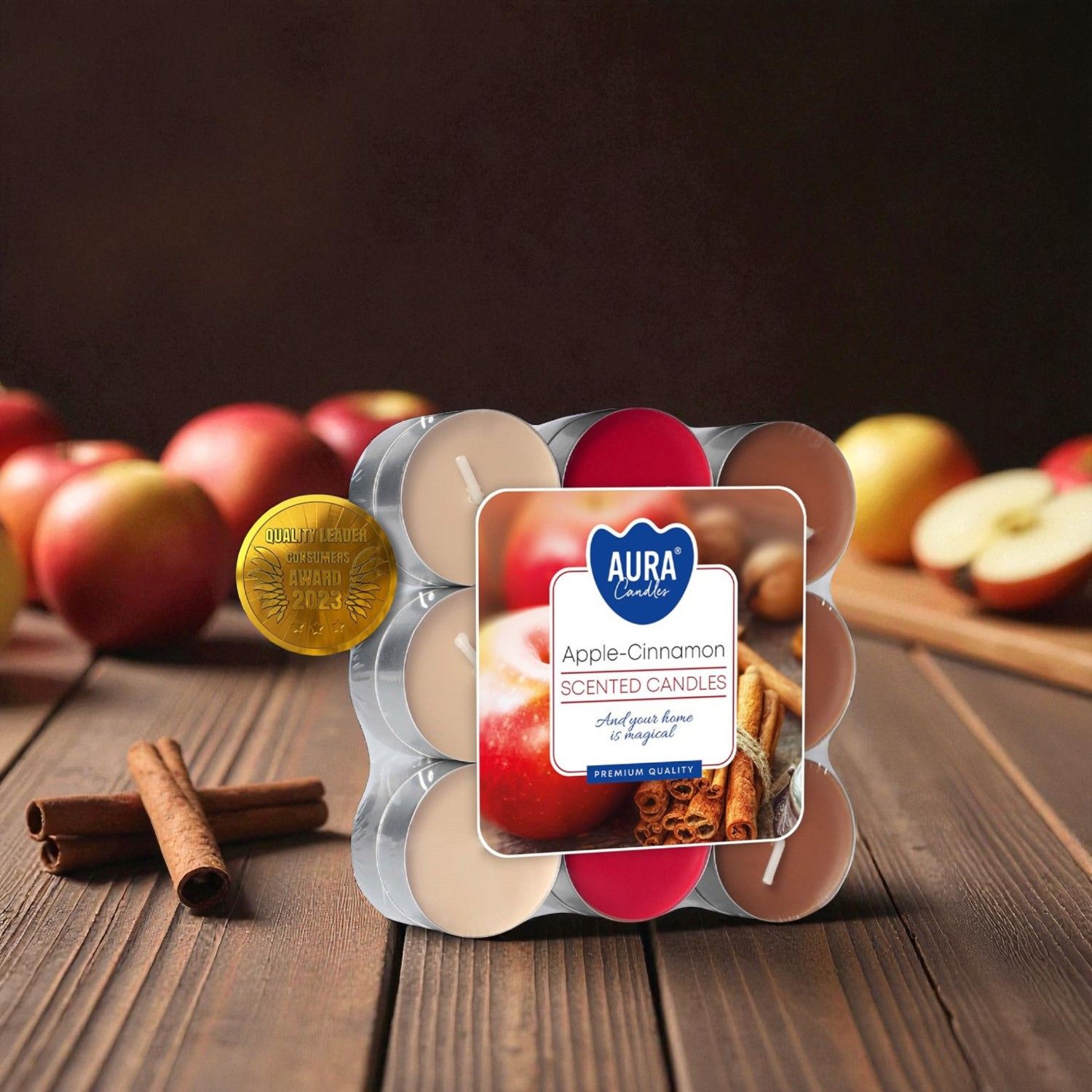 ​Bougies Chauffe-Plat Parfumées Pomme-Cannelle – Aura Candles