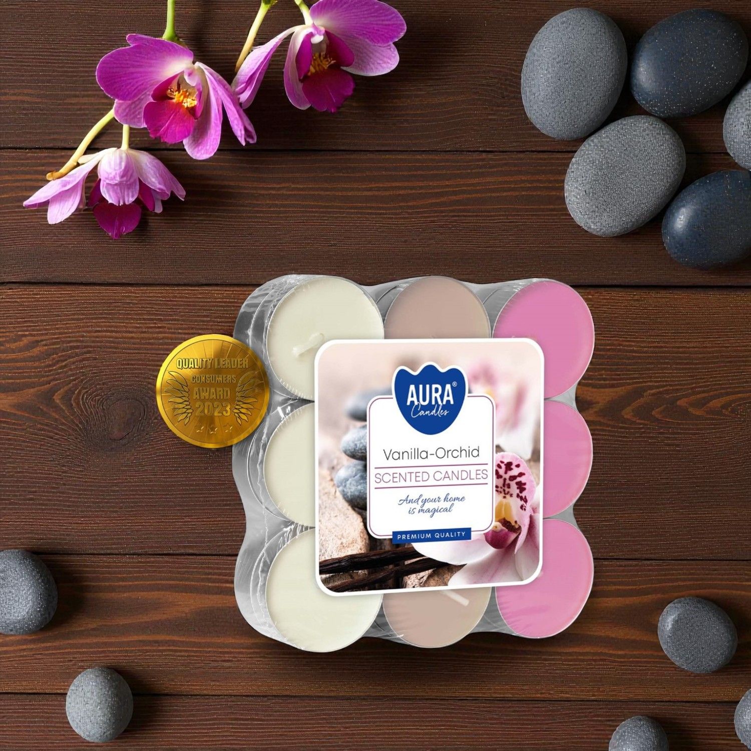 Bougies Chauffe-Plat Parfumées Vanille &amp; Orchidée – Aura Candles