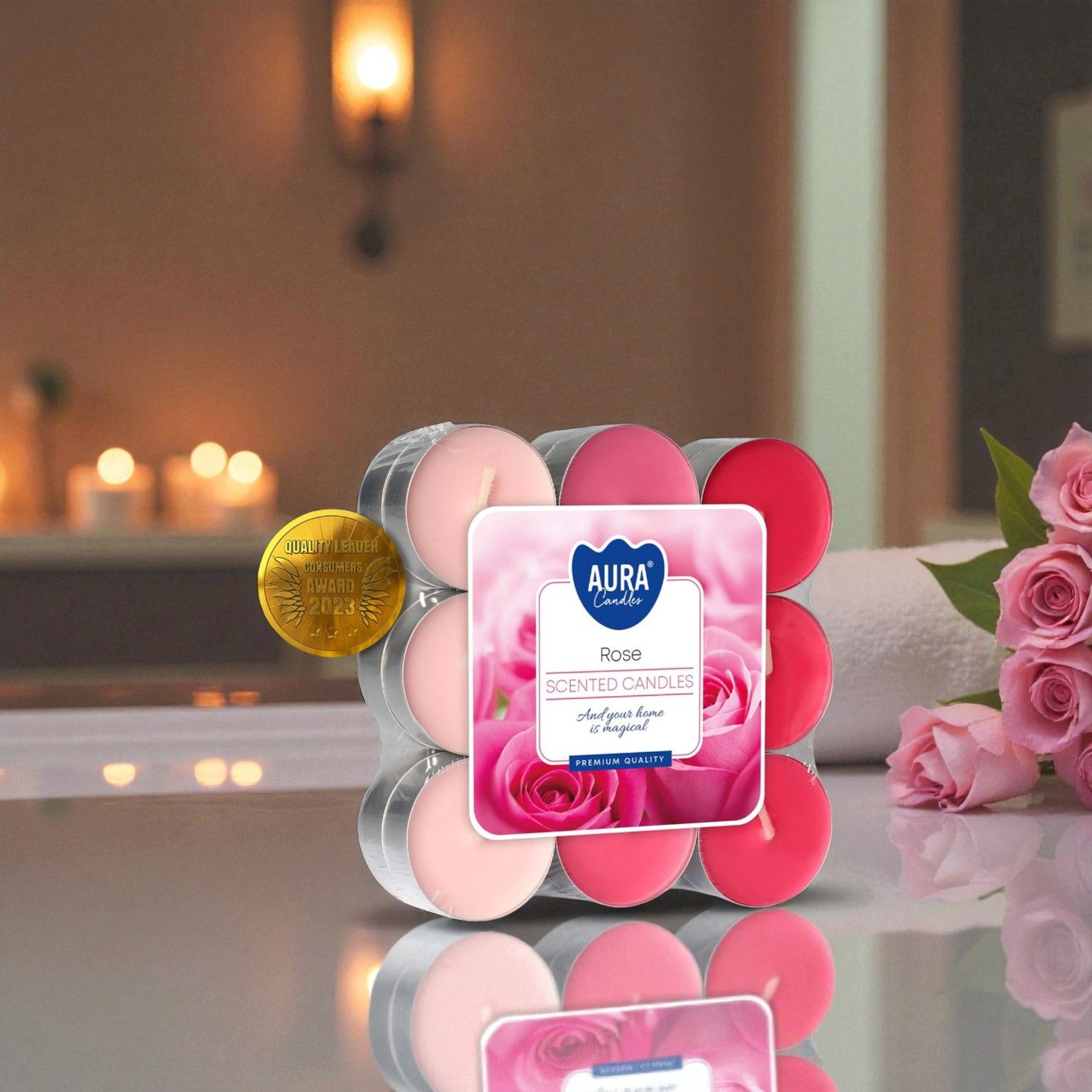 ​Bougies Chauffe-Plat Parfumées Roses – Aura Candles