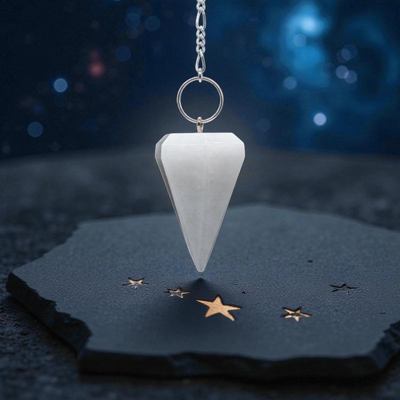 ​Pendule Hexagonal en Jade Blanc - 21g