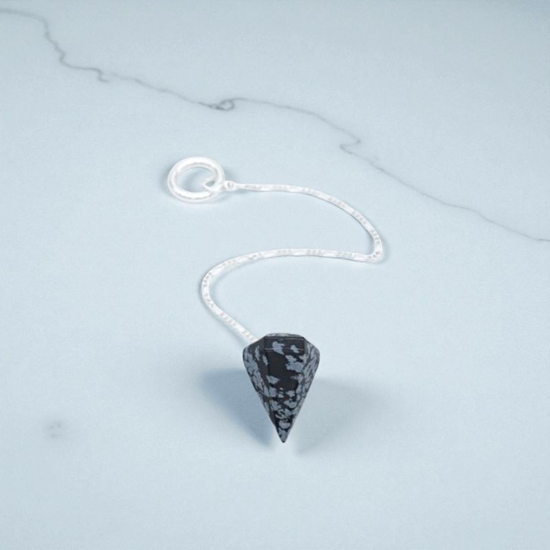 Pendule Hexagonal en Obsidienne Flocon de Neige - 18g