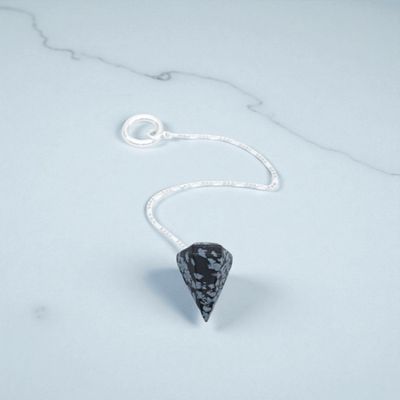 Pendule Hexagonal en Obsidienne Flocon de Neige - 18g