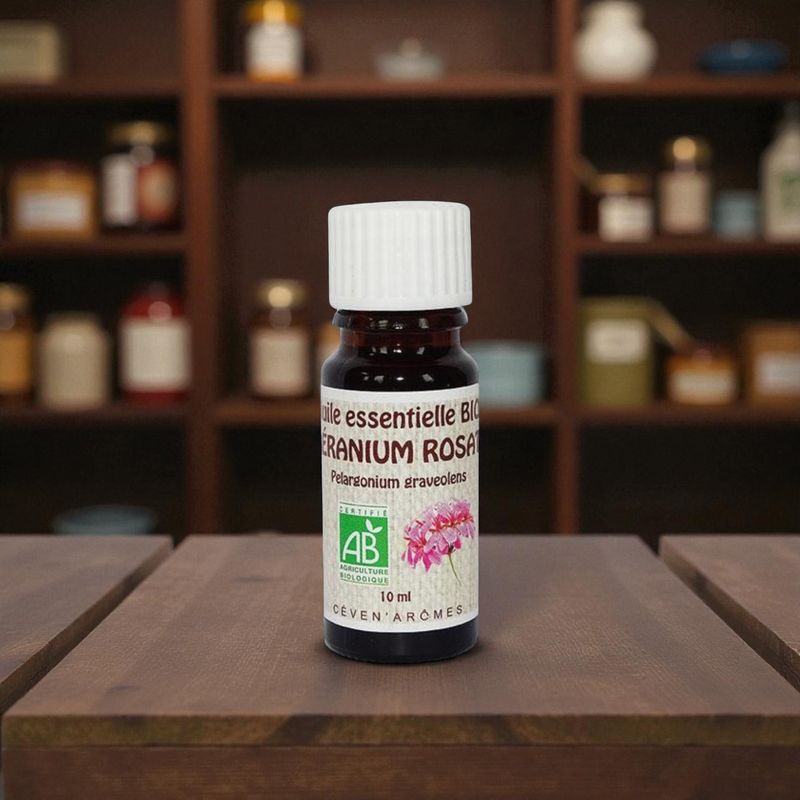Huile essentielle Bio Géranium Rosat - 10ml - Céven Arômes