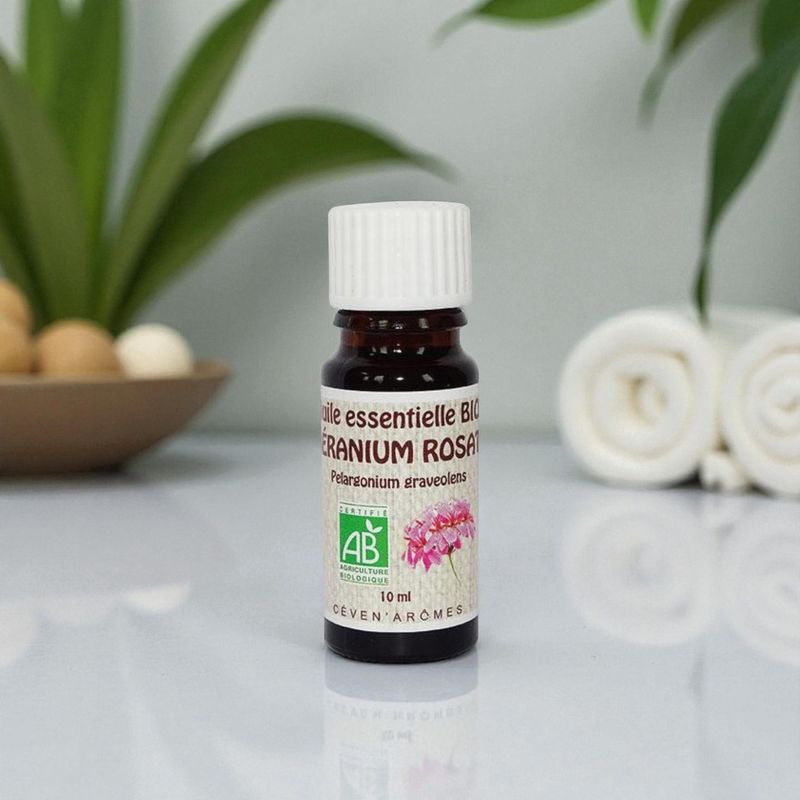 Huile essentielle Bio Géranium Rosat - 10ml - Céven Arômes