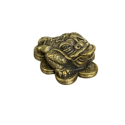 Grenouille en Laiton – Porte-Bonheur Argent - hauteur: 2,4cm