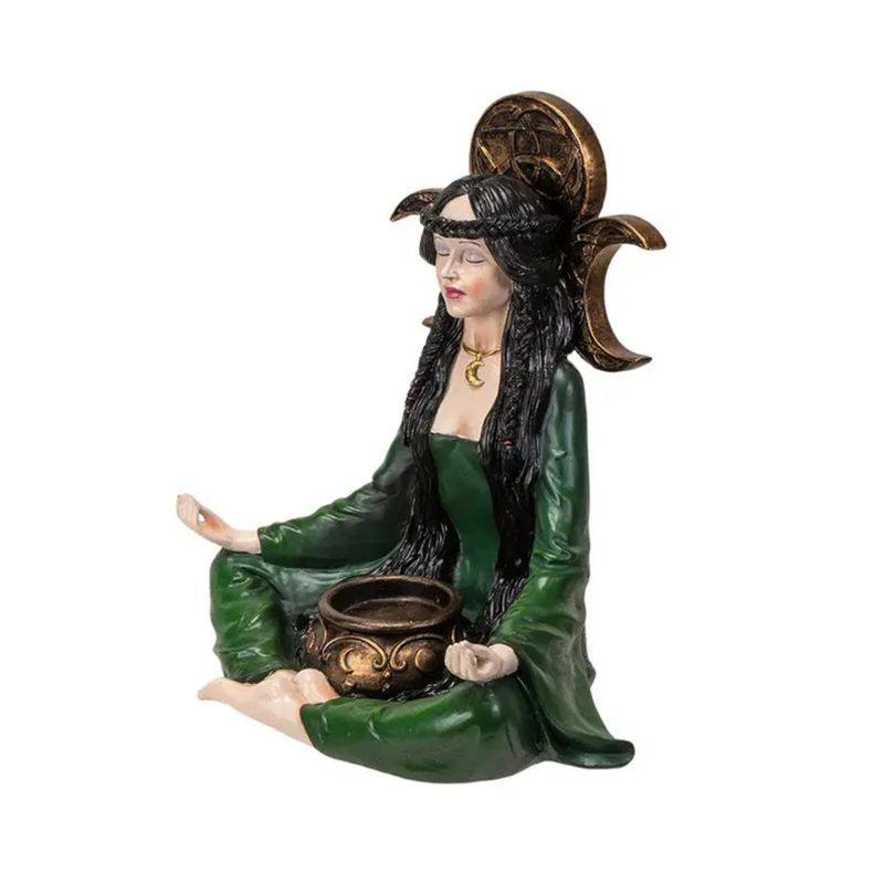 Figurine Sorcière Triple Lune avec Porte-Bougie