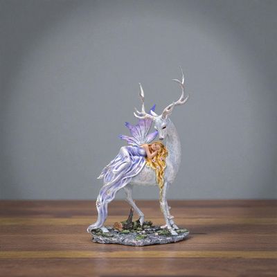 Figurine Fée Endormie sur Cerf