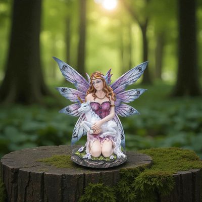 Figurine Fée Adorable avec Licorne Figurine Fée Adorable avec Licorne