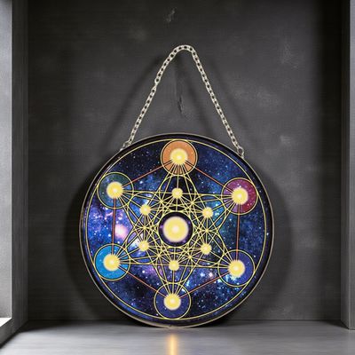 Attrape-Soleil en Verre – Symbole de Métatron - diamètre 15 cm