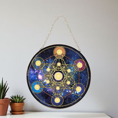 Attrape-Soleil en Verre – Symbole de Métatron - diamètre 15 cm