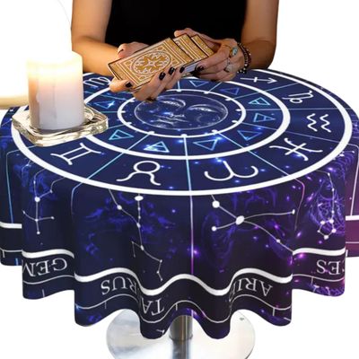 Nappe de Tirage de Tarot – Signes du Zodiaque - diamètre 152 cm