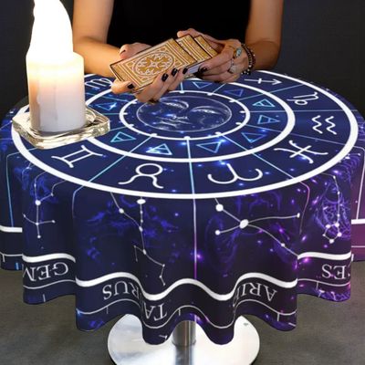 Nappe de Tirage de Tarot – Signes du Zodiaque - diamètre 152 cm