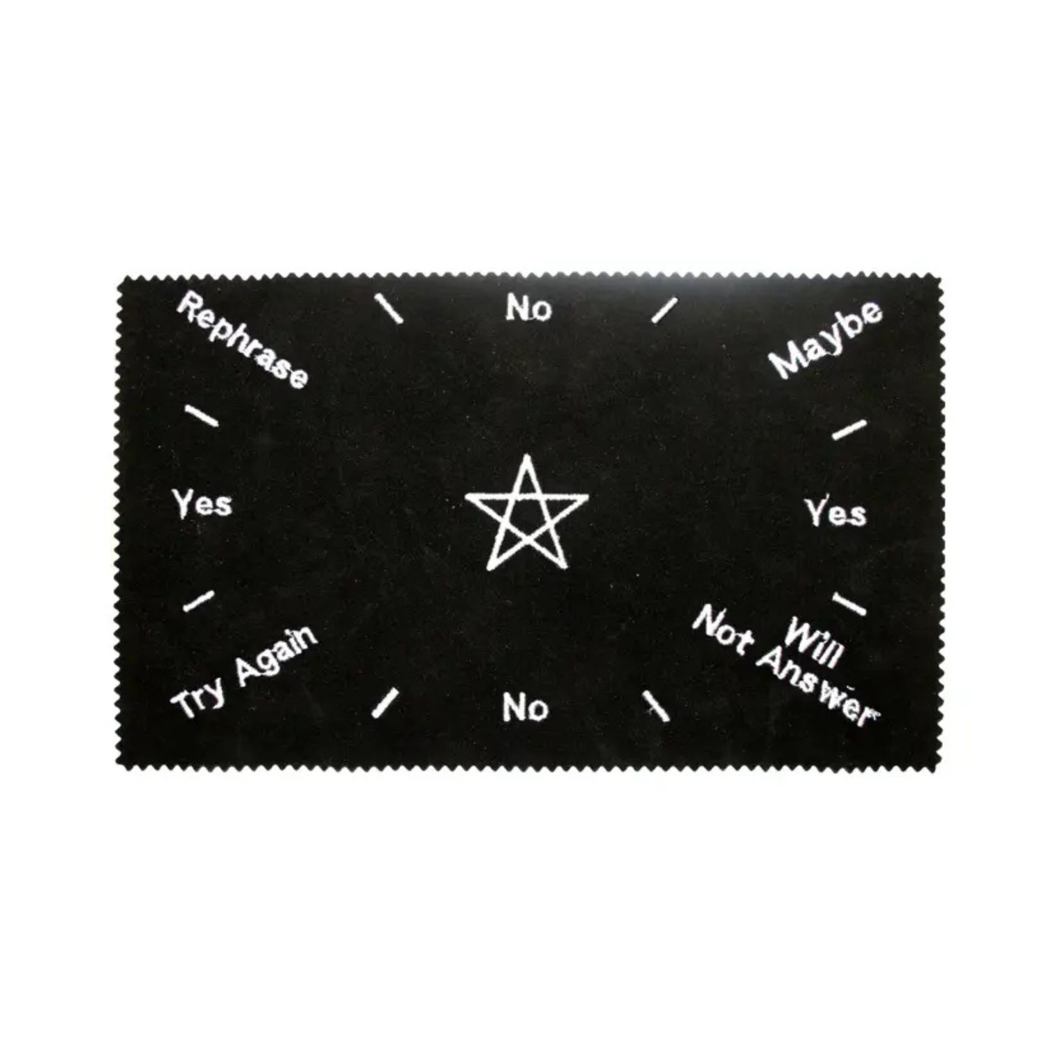 Tapis de pendule - pentacle en velours noir