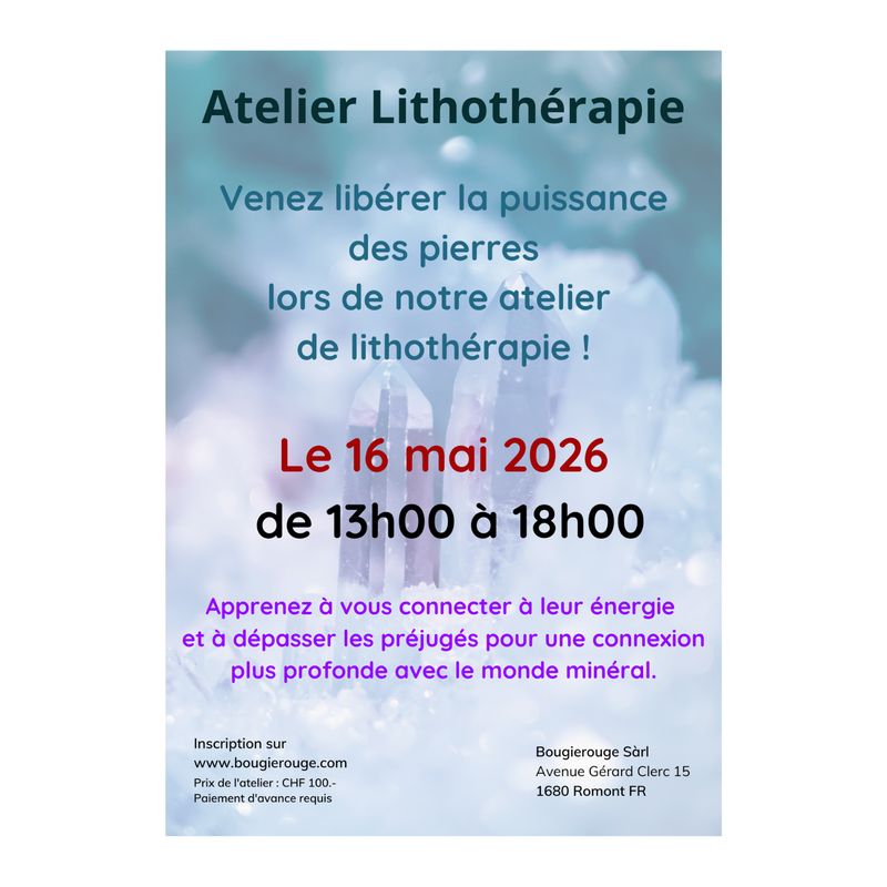 Atelier Découverte Lithothérapie 16 mai 2026