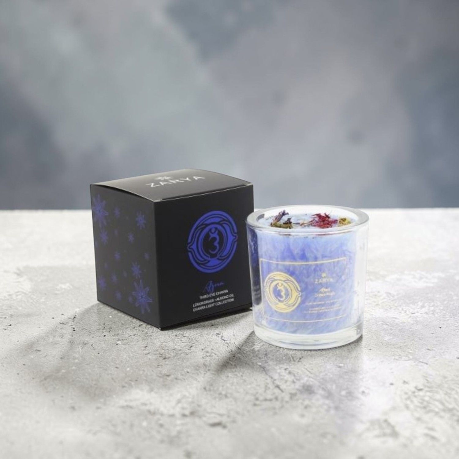 Bougie parfumée chakra du troisième oeil - Zarya
