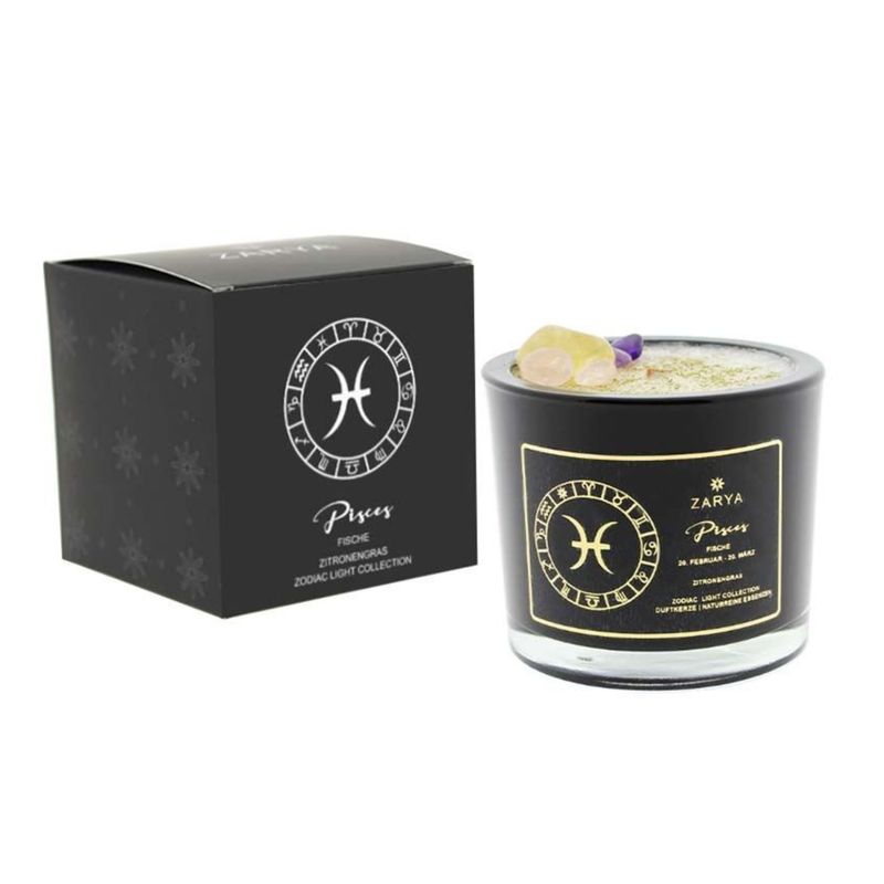 Bougie parfumée signe astrologique poisson - Zarya