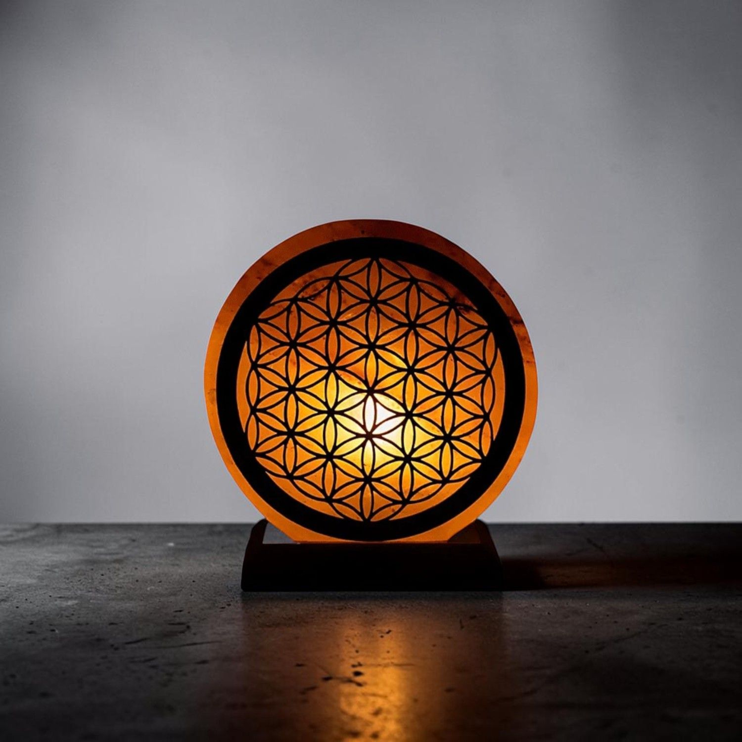Lampe de sel Fleur de vie - 22 cm