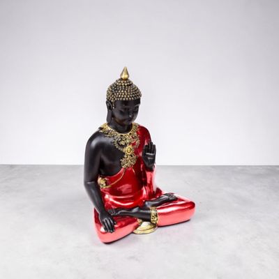 Bouddha thaï méditant rouge, noir et doré Bouddha thaï méditant rouge, noir et doré
