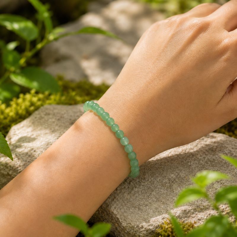 Bracelet aventurine verte naturelle – Perles 6 mm