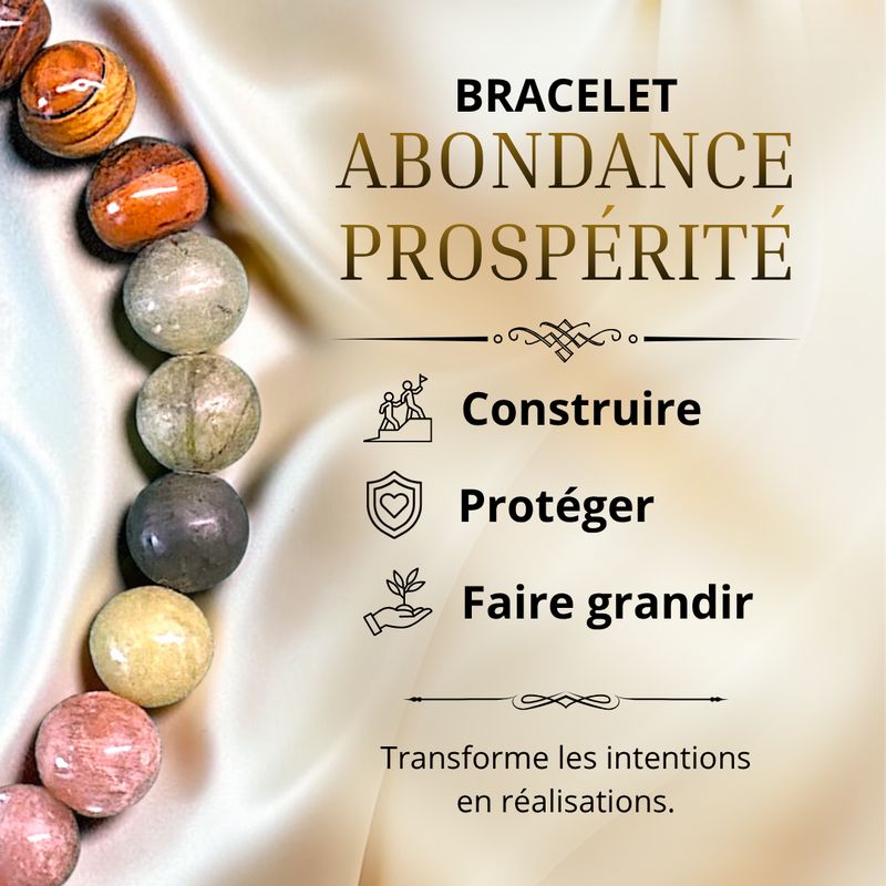 Bracelet Abondance Prospérité en pierres naturelles 6 mm