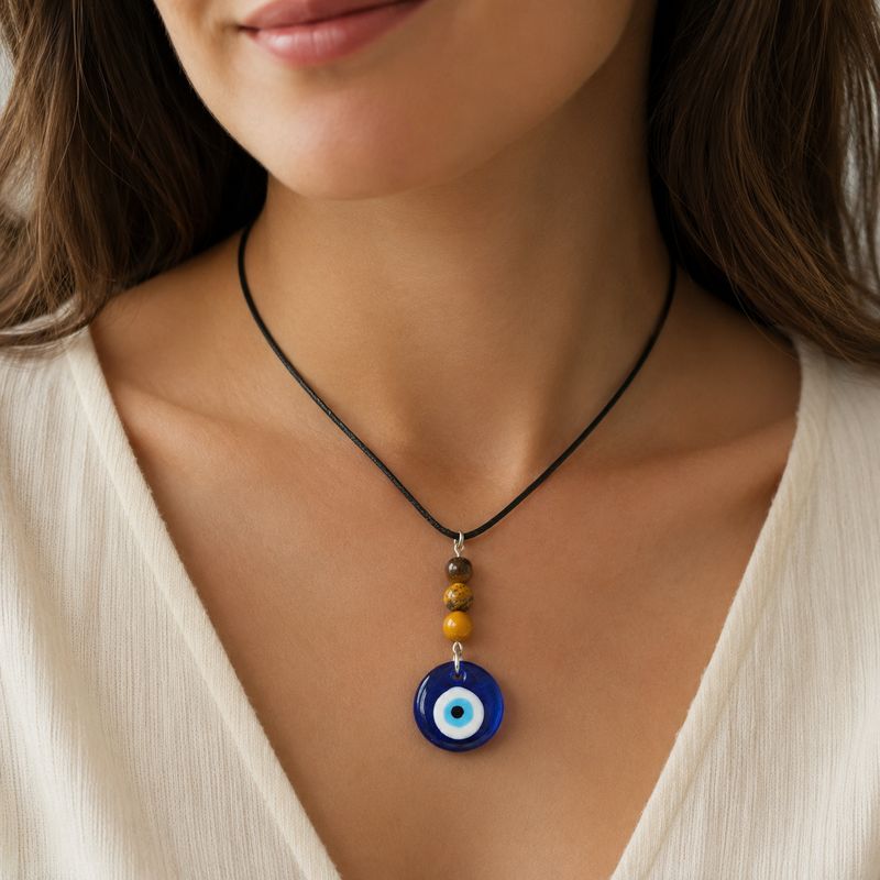 Collier Œil de Tigre &amp; Œil de Nazar
