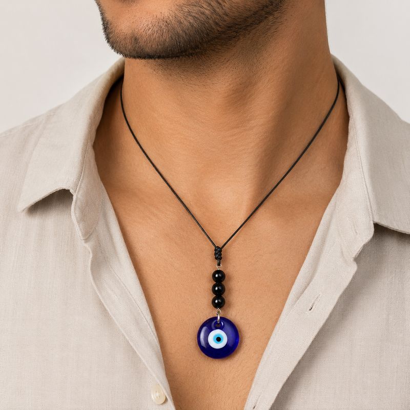 Collier Tourmaline noire &amp; Œil de Nazar