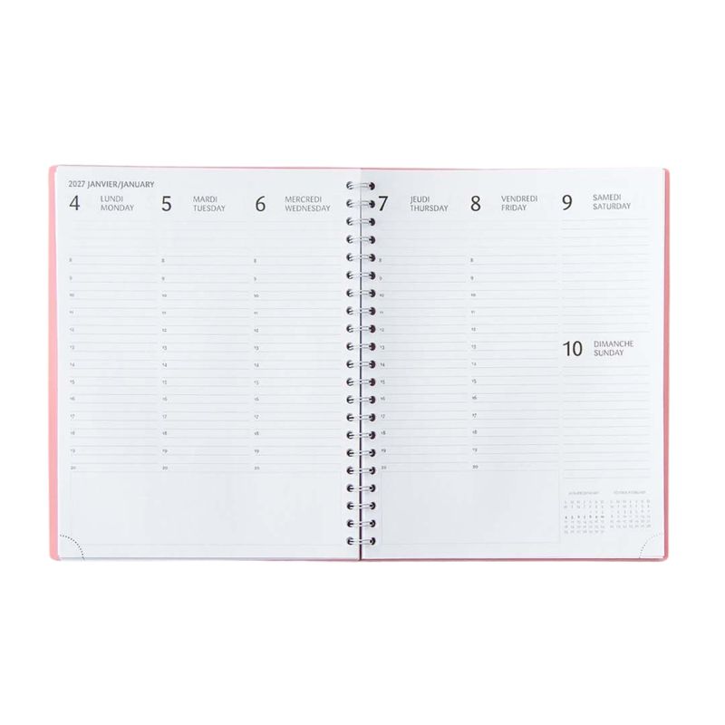 Agenda Kibo annuel 2027 - rose