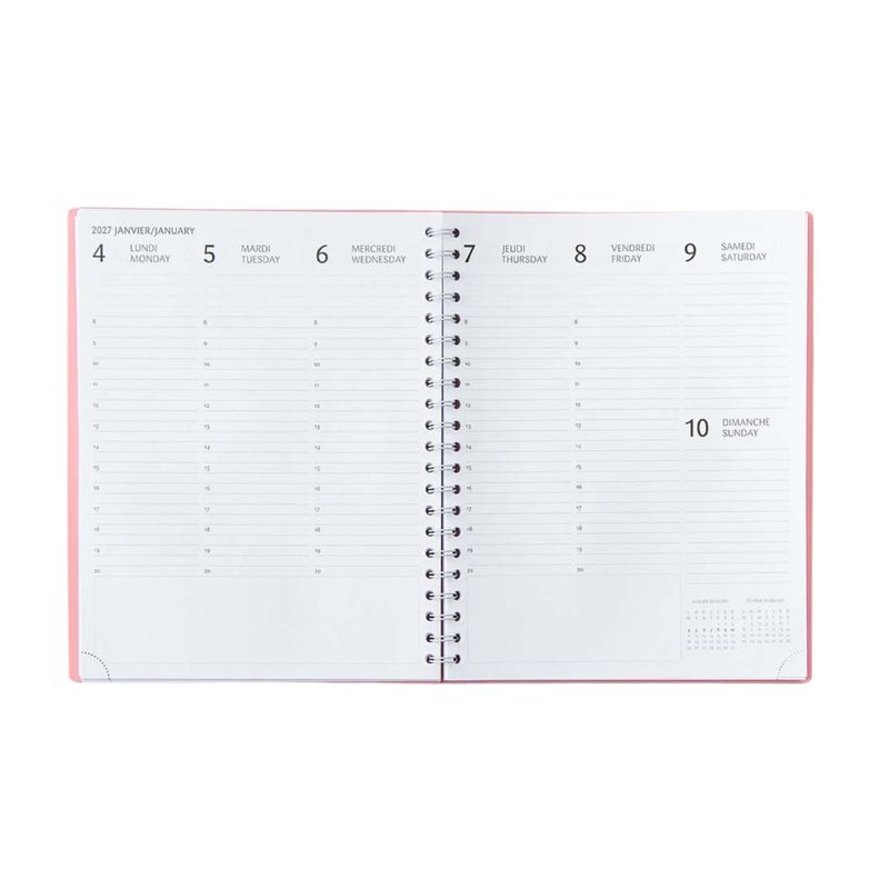 Agenda Kibo or annuel 2027 - rose